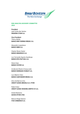 RISK ANALYSIS ADVISORY COMMITTEE 2010 President José
