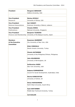 ISA Presidency and Executive Committee - 2014 President