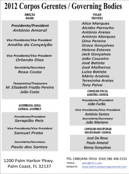 2012 Corpus Gerentes / Governing Bodies