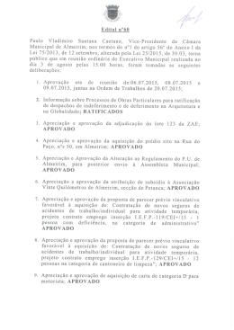 Edital - Câmara Municipal de Almeirim