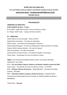 Você faz cultura 2012 - Museu de Astronomia e Ciências Afins