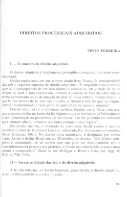 DIREITOS PROCESSUAIS ADQUIRIDOS