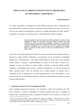 educa&ccedil;&atilde;o na ordem constitucional brasileira, da monarquia &agrave;