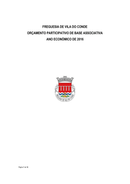 FREGUESIA DE VILA DO CONDE OR&Ccedil;AMENTO PARTICIPATIVO