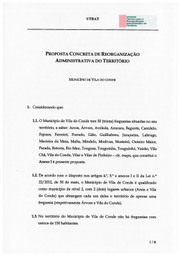 proposta concreta de reorganiza&ccedil;&atilde;o administrativa do territ&oacute;rio