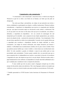 Comunicação e não comunicação Rosa Maria Raposo de Almeida