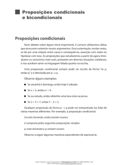 Proposi&ccedil;&otilde;es condicionais e bicondicionais Proposi&ccedil;&otilde;es condicionais