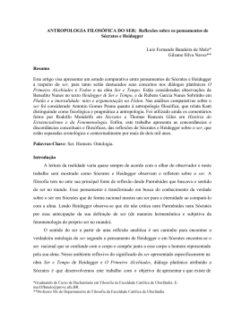 ANTROPOLOGIA FILOS&Oacute;FICA DO SER