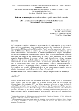 &Eacute;tica e informa&ccedil;&atilde;o - erebd xvii
