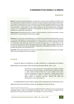 A DIMENS&Atilde;O &Eacute;TICO &ndash; MORAL E O DIREITO