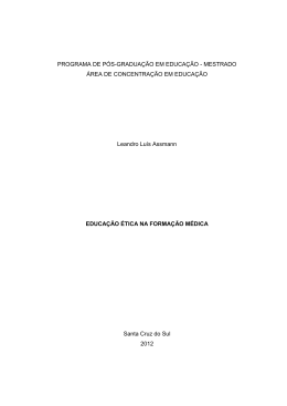 PROGRAMA DE P&Oacute;S-GRADUA&Ccedil;&Atilde;O EM EDUCA&Ccedil;&Atilde;O