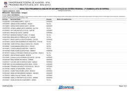 Resultado Preliminar - Critério Regional - Segunda