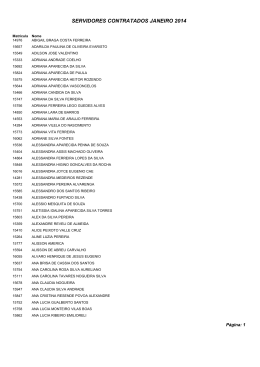 Servidores contratados – Janeiro 2014