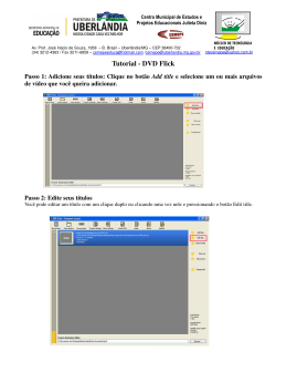 Tutorial - DVD Flick - Prefeitura Municipal de Uberlândia
