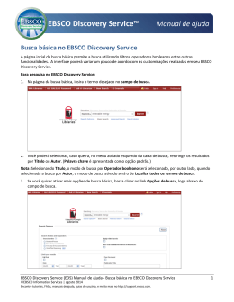 Busca básica no EBSCO Discovery Service