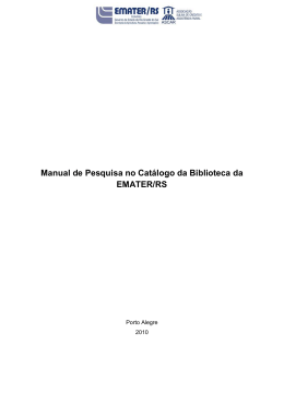 Manual de Pesquisa no Catálogo da Biblioteca da EMATER/RS