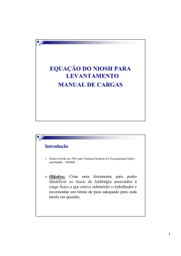 EQUA&Ccedil;&Atilde;O DO NIOSH PARA LEVANTAMENTO