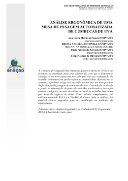 AN&Aacute;LISE ERGON&Ocirc;MICA DE UMA MESA DE PESAGEM