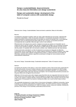Design e sustentabilidade: desenvolvimento de uma mesa de