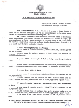 PREFEITURA MUNICIPAL DE CAÇU ESTADO DE GOIÁS