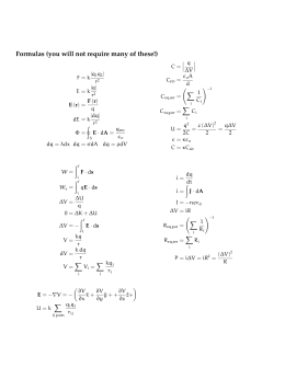 Formulas (you will not require many of these!)