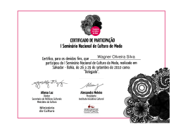Certificado de Participação Wagner Oliveira Silva