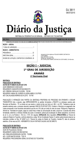 DJ 3611 - Tribunal de Justi&ccedil;a do Estado do Tocantins