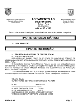 ADITAMENTO AO - Proxy da Polícia Militar do Pará!