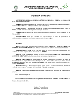 Portaria N&ordm; 005/2012