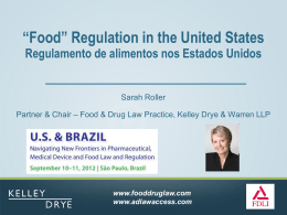“Food” Regulation in the United States