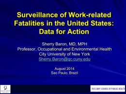 Surveillance of Work-related Fatalities in the United States: Data for