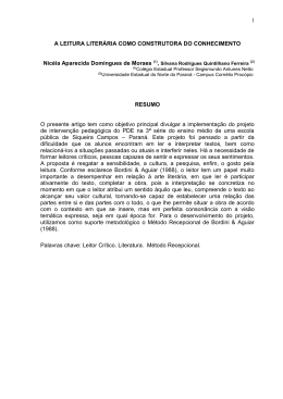 a leitura liter&aacute;ria como construtora do conhecimento