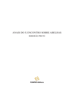 ANAIS DO X ENCONTRO SOBRE ABELHAS