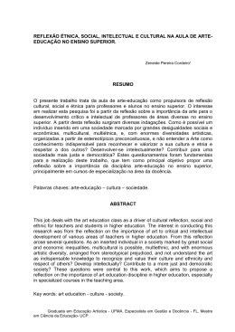 R. SOCIAL, INTELECTUAL E CULTURAL NA AULA DE ARTE-EDUCA&Ccedil;&Atilde;O NO ENSINO SUPERIOR.