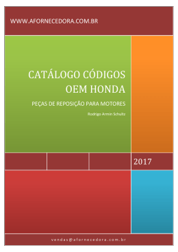 CATALOGO CÓDIGOS OEM - HONDA - WWW.AFORNECEDORA.COM.BR - GX