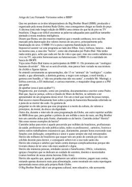 Artigo de luiz fernando veríssimo sobre o bbb