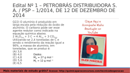 QUESTÃO 22 PROVA 4 PETROBRÁS 2014 COMENTADA | Química Para Concurso Técnico de Operação da Petrobrás
