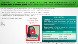 QUESTÃO 21 PROVA 5 PETROBRÁS 2014 COMENTADA | Química Para Concurso Técnico de Operação da Petrobrás