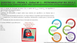 QUESTÃO 22 PROVA 5 PETROBRÁS 2014 COMENTADA | Química Para Concurso Técnico de Operação da Petrobrás