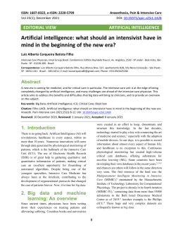 Artificial  intelligence:  what  should  an  intensivist  have  in mind  in  the beginning of the new  era?