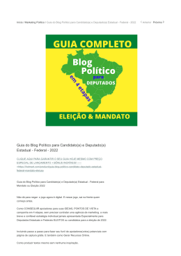 Guia do Blog Político para Candidato e Deputado Estadual - Federal - 2022   Cursos On-Line EaD