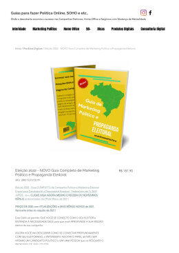 Elei&ccedil;&atilde;o 2022 - NOVO Guia Completo de Marketing Pol&iacute;tico e Propaganda Eleitoral   Cursos On-Line EaD