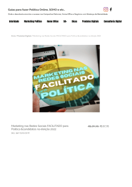 Marketing nas Redes Sociais FACILITADO para Política &candidatos na eleição 2022   Cursos On-Line EaD