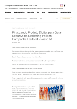 Finalizando Produto Digital para Gerar Recur$o no Marketing Político, Campanha Eleitoral - Passo 10