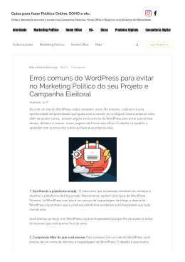 Erros comuns do WordPress para evitar no Marketing Político do seu Projeto e Campanha Eleitoral