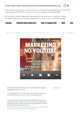 Guia do Marketing Politico no YouTube para Vaga no Legislativo Eleicao 2022   Cursos On-Line EaD