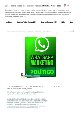 Guia do Marketing Político com Whatsapp-ZAP para Eleição 2022 no Poder Legislativo - Deputado Estadual e Federal - Vereador 2024
