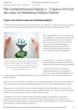 Pré-Campanha para Eleição 1 - O que é um funil de votos no Marketing Político Online Marketing Político - Poder Legislativo - Dicas e Tutoriais