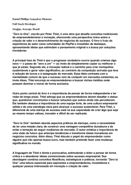Zero to One Peter Thiel Stanford Computer Science Daniel Phillipe Gonçalves Menezes Sergipe Brazil Aracaju