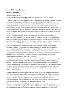 Computer Vision Algorithms and Applications Richard Szeliski Daniel Phillipe Gonçalves Menezes Sergipe Aracaju Brazil